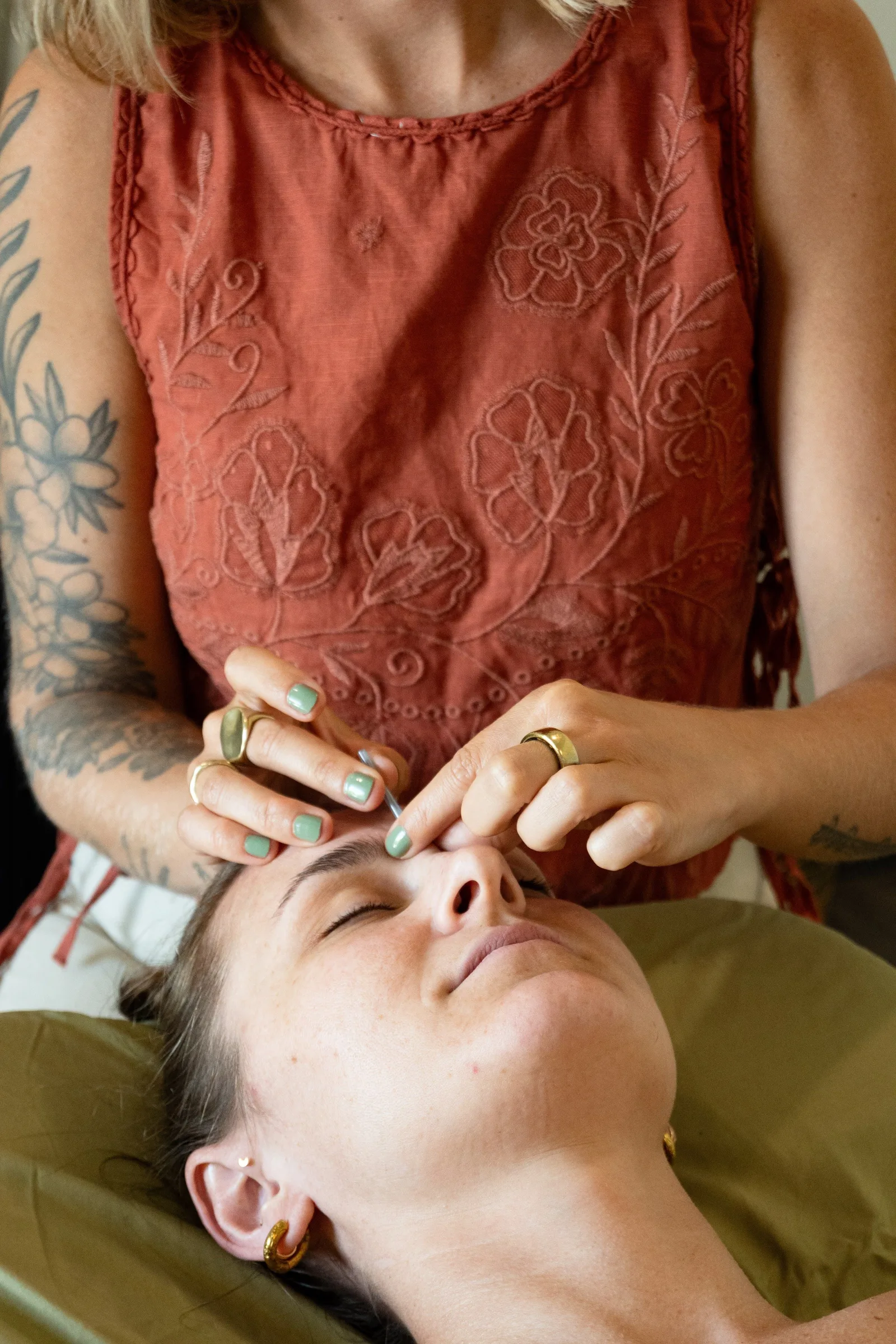 A facial acupuncture treatment